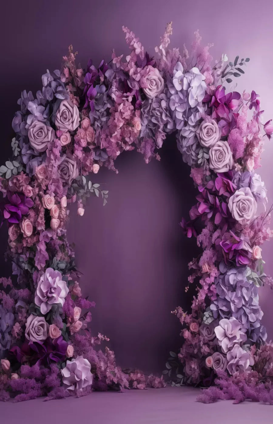 Purple Studio Floral Arch 9’X14’ Ultracloth (108 X 168 Inch) Backdrop