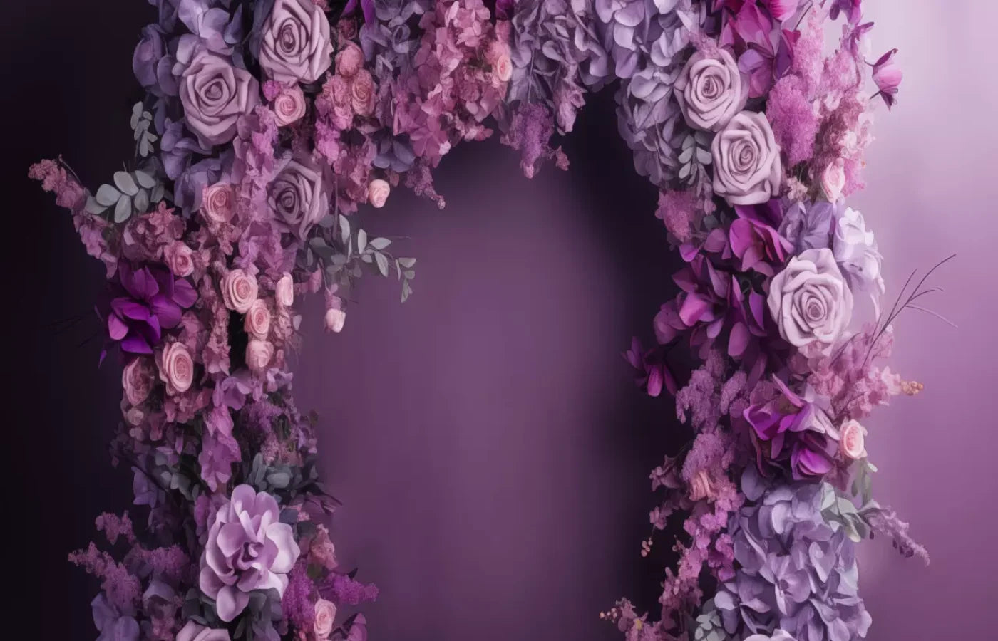 Purple Studio Floral Arch 14’X9’ Ultracloth (168 X 108 Inch) Backdrop
