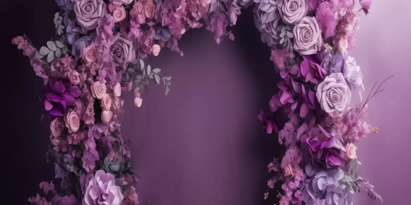 Purple Studio Floral Arch 16’X8’ Ultracloth (192 X 96 Inch) Backdrop