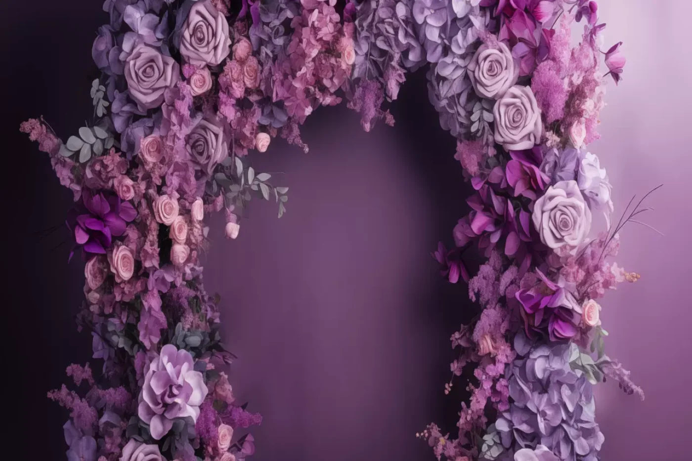 Purple Studio Floral Arch 12’X8’ Ultracloth (144 X 96 Inch) Backdrop