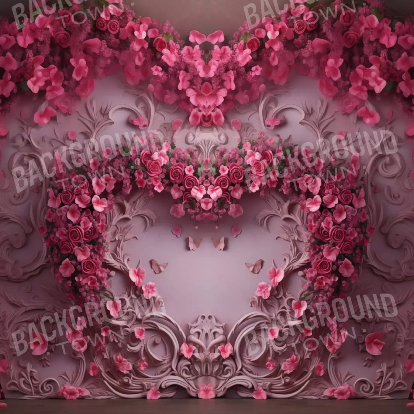 Queen Monty Roses V 8’X8’ Fleece (96 X Inch) Backdrop