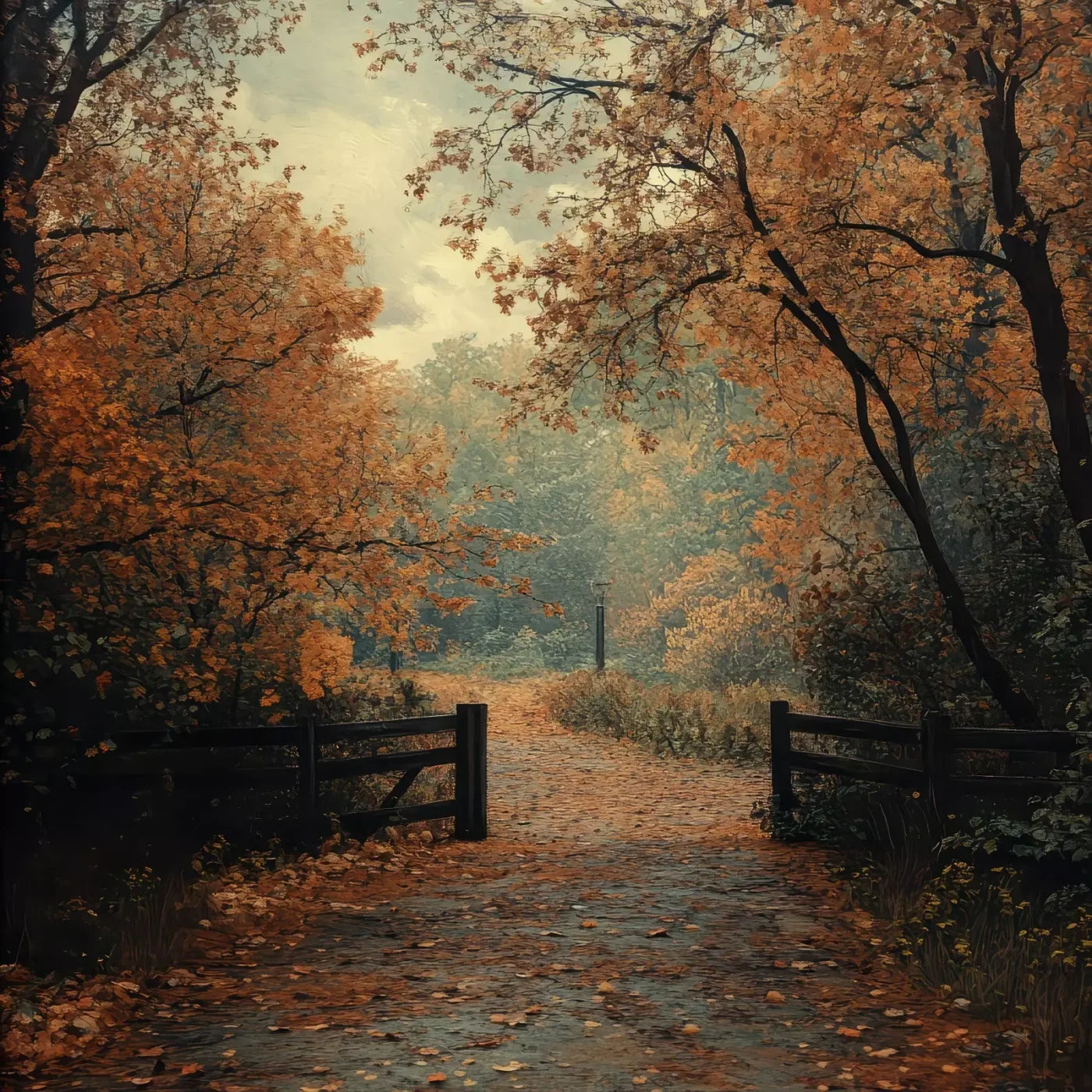 Quiet Fall Lane 10’X10’ Ultracloth (120 X Inch) Backdrop