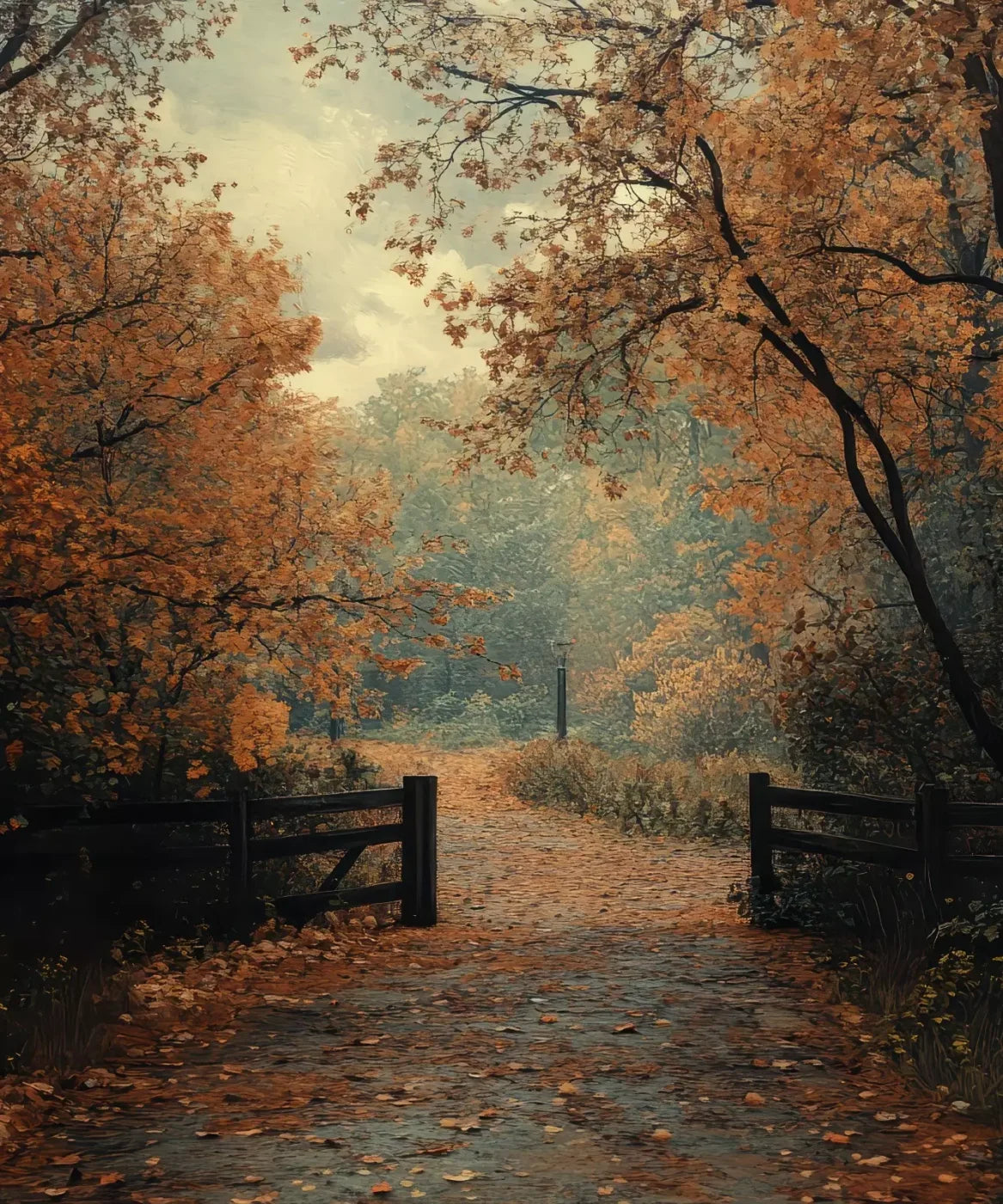 Quiet Fall Lane 10’X12’ Ultracloth (120 X 144 Inch) Backdrop