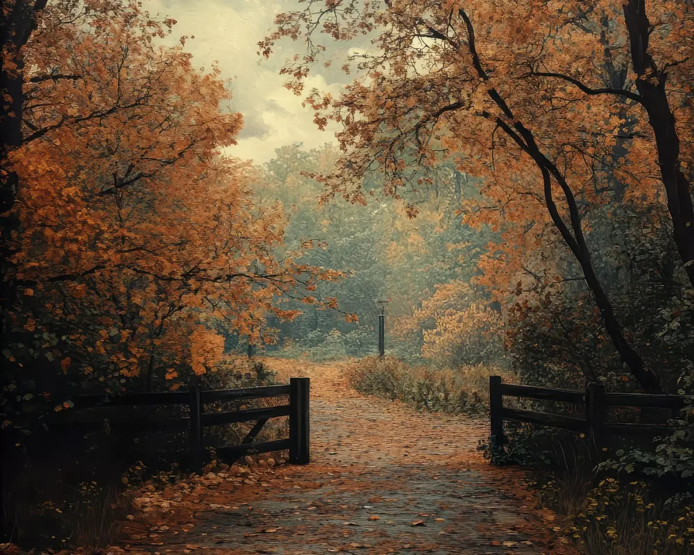 Quiet Fall Lane 10’X8’ Fleece (120 X 96 Inch) Backdrop