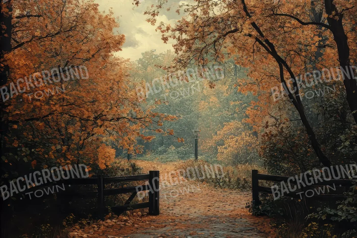 Quiet Fall Lane 12’X8’ Ultracloth (144 X 96 Inch) Backdrop