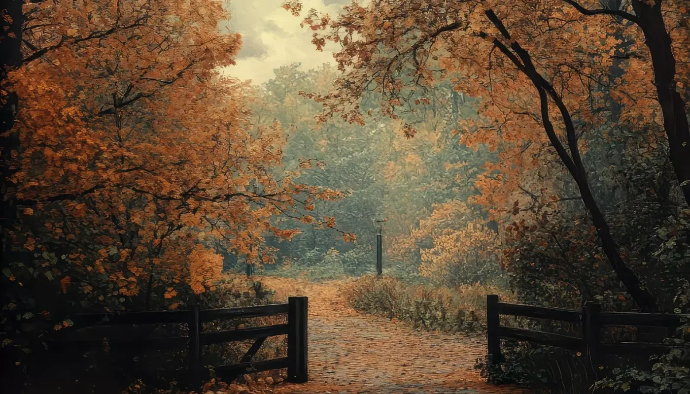 Quiet Fall Lane 14’X8’ Ultracloth (168 X 96 Inch) Backdrop