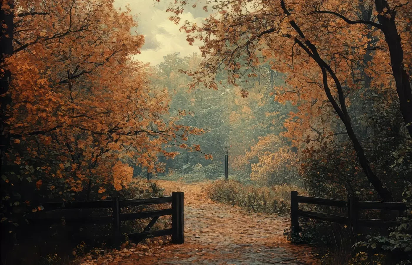 Quiet Fall Lane 14’X9’ Ultracloth (168 X 108 Inch) Backdrop