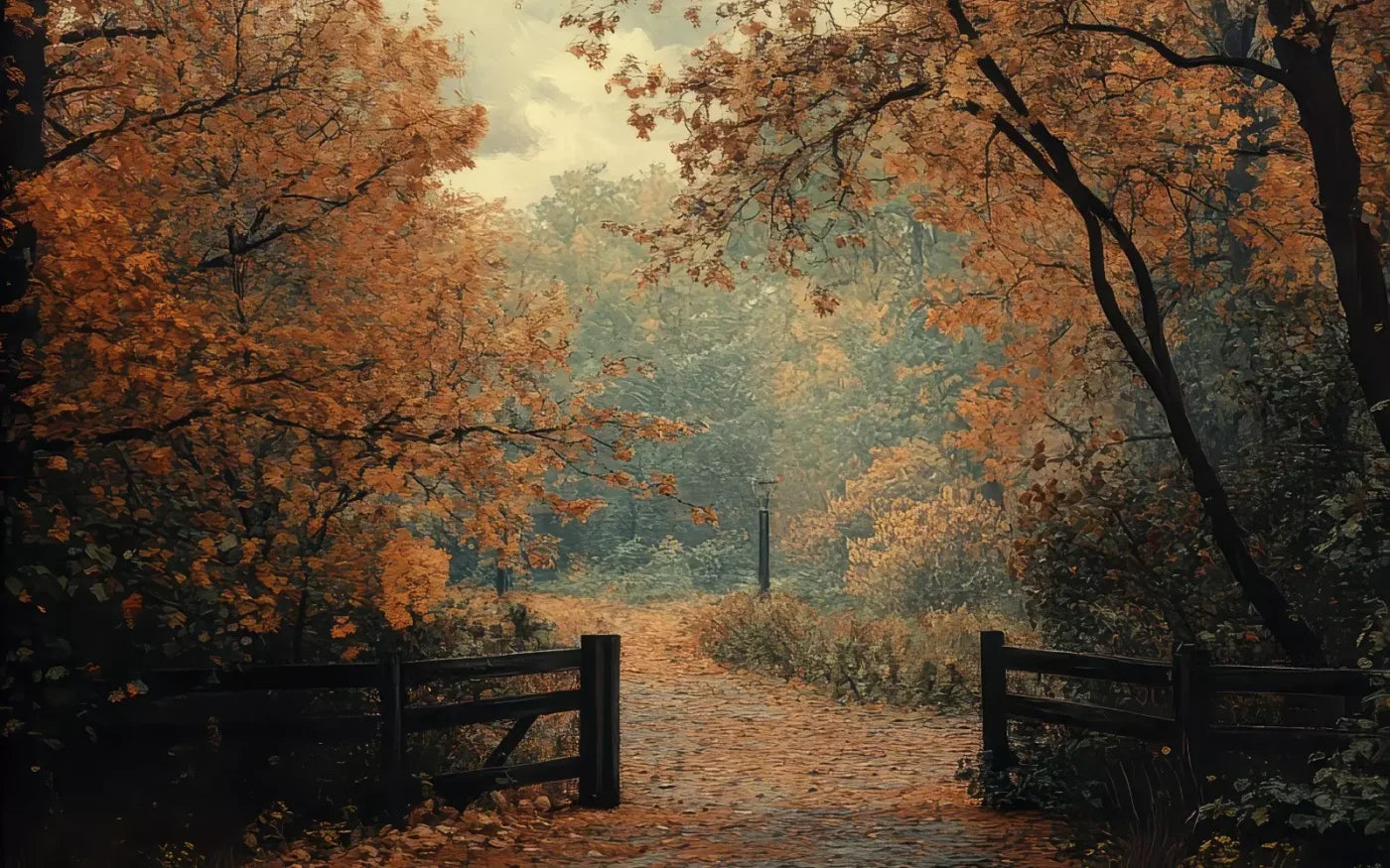 Quiet Fall Lane 16’X10’ Ultracloth (192 X 120 Inch) Backdrop