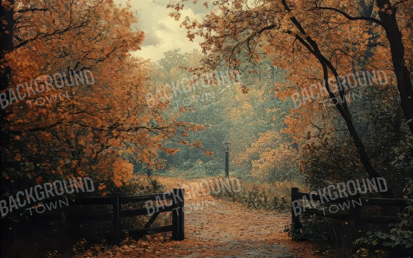 Quiet Fall Lane 16’X10’ Ultracloth (192 X 120 Inch) Backdrop