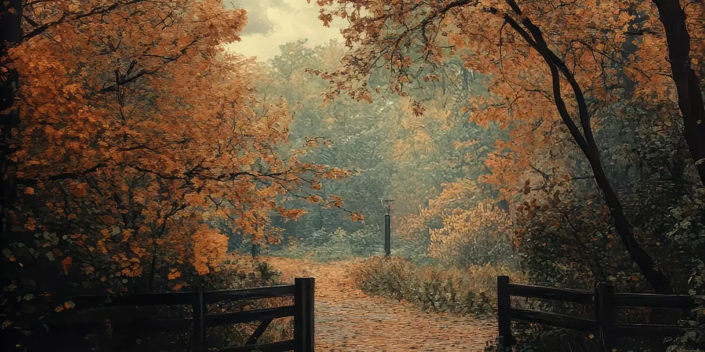 Quiet Fall Lane 16’X8’ Ultracloth (192 X 96 Inch) Backdrop