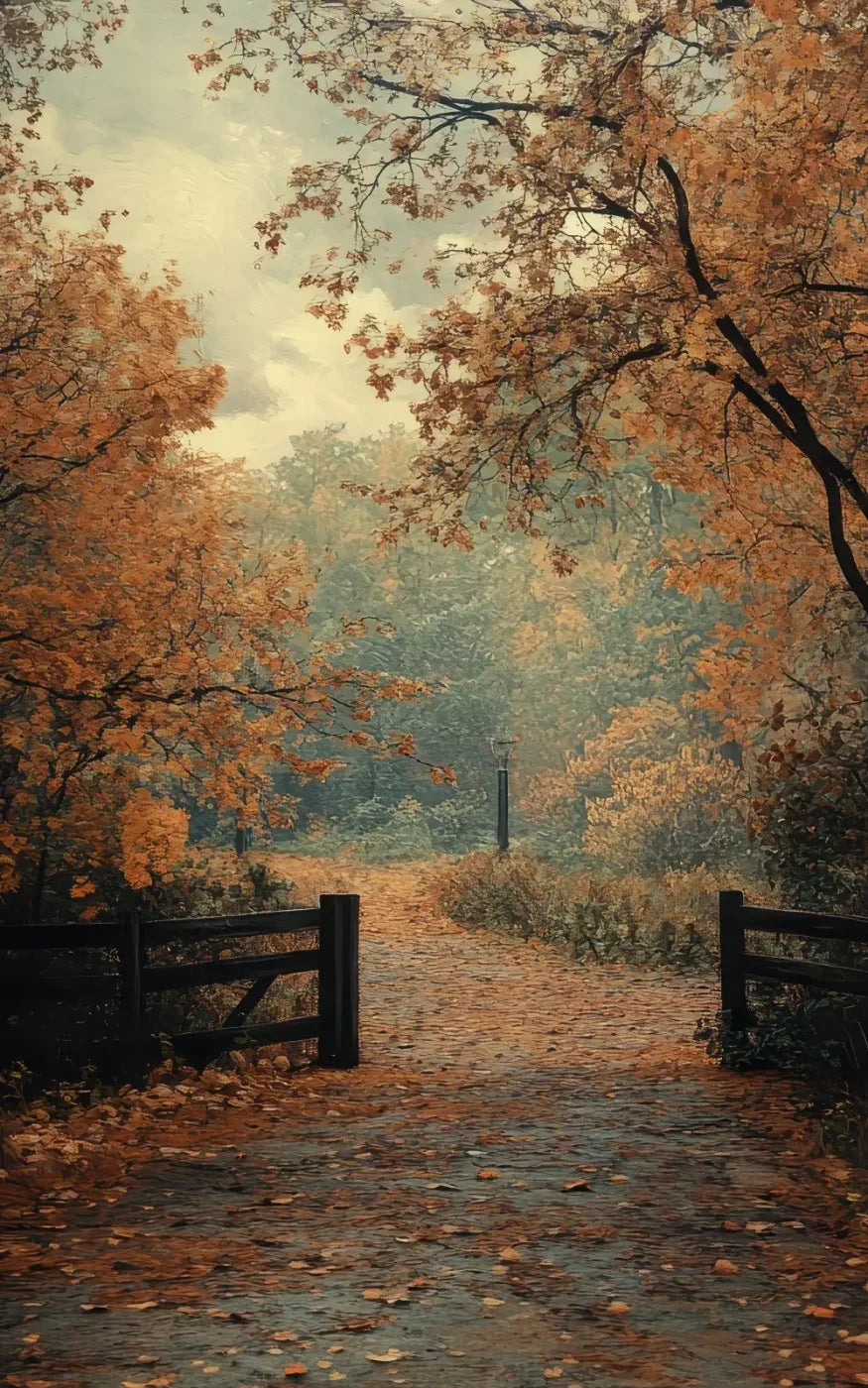 Quiet Fall Lane 5’X8’ Ultracloth (60 X 96 Inch) Backdrop