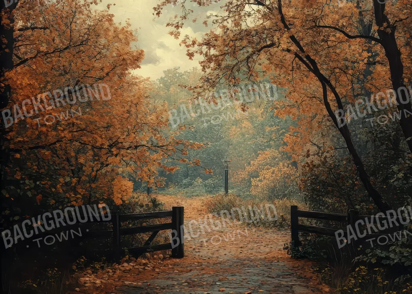 Quiet Fall Lane 7’X5’ Ultracloth (84 X 60 Inch) Backdrop