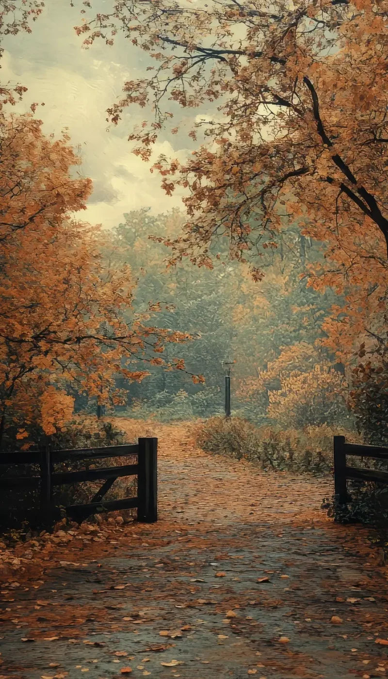 Quiet Fall Lane 8’X14’ Ultracloth (96 X 168 Inch) Backdrop