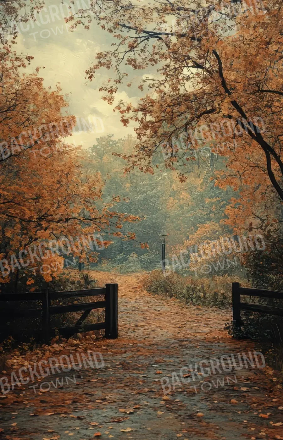 Quiet Fall Lane 9’X14’ Ultracloth (108 X 168 Inch) Backdrop