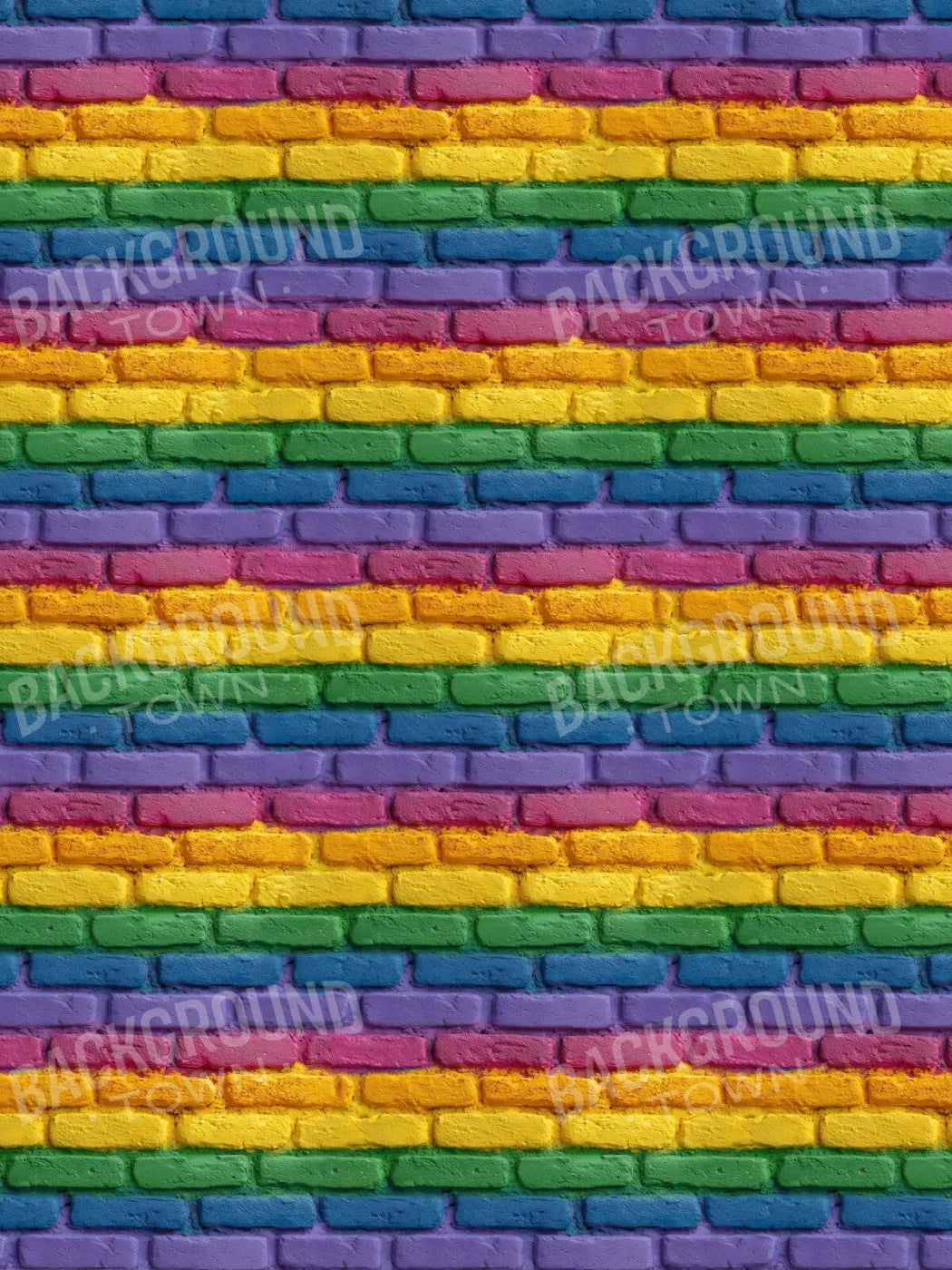 Rainbow Brick Wall 6’x8’ Fleece (72 x 96 inch) Backdrop