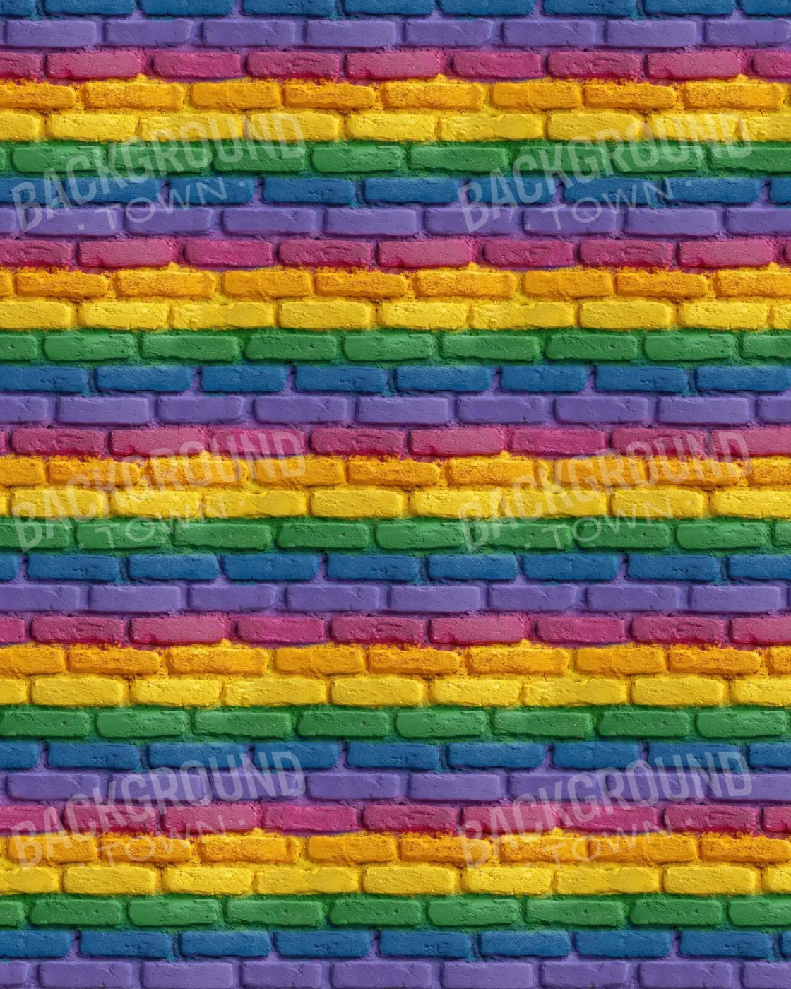 Rainbow Brick Wall 8’x10’ Fleece (96 x 120 inch) Backdrop
