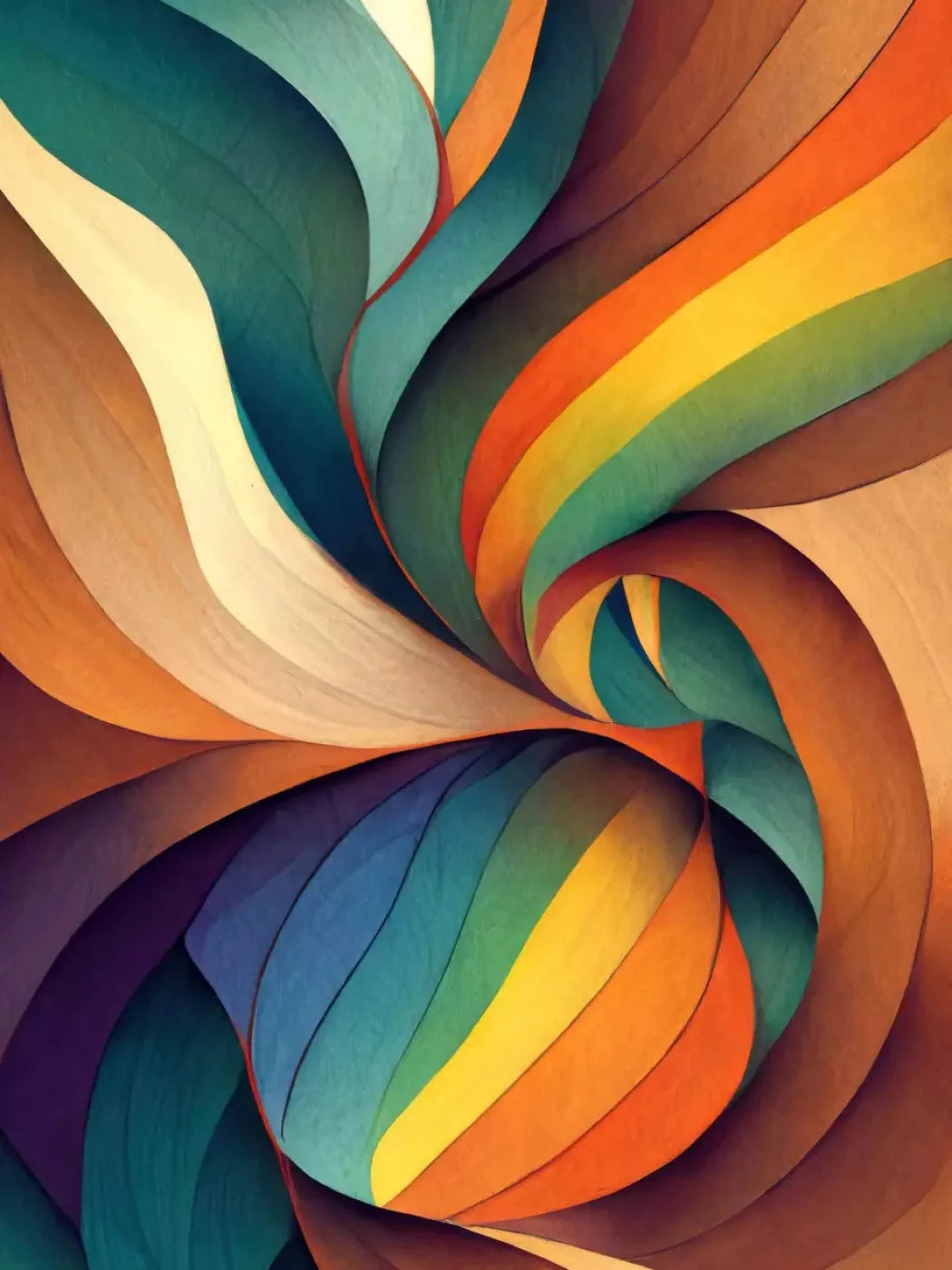 Rainbow Swirls 5X68 Fleece ( 60 X 80 Inch ) Backdrop