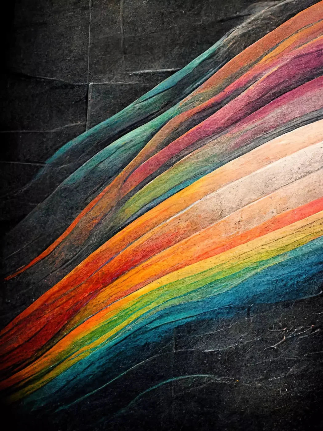 Rainbow Grafitti 5X68 Fleece ( 60 X 80 Inch ) Backdrop