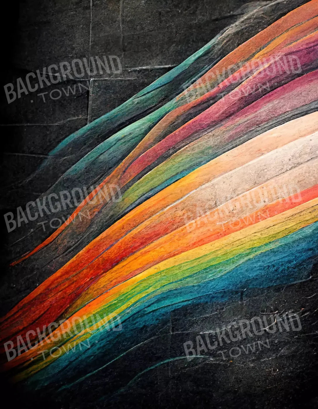 Rainbow Grafitti 6X8 Fleece ( 72 X 96 Inch ) Backdrop