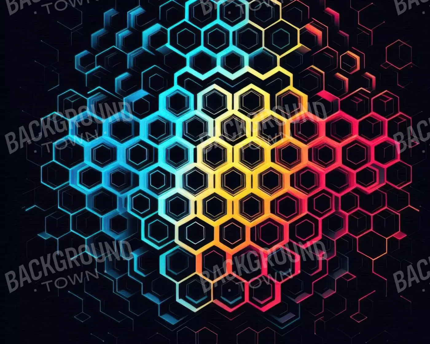 Rainbow Honeycomb 10’X8’ Fleece (120 X 96 Inch) Backdrop