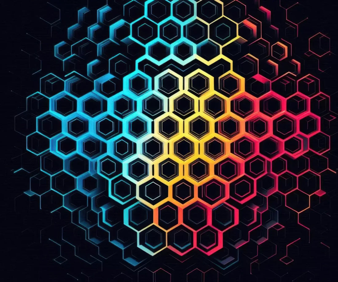 Rainbow Honeycomb 5’X4’2 Fleece (60 X 50 Inch) Backdrop