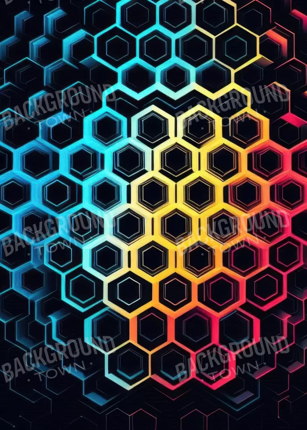 Rainbow Honeycomb 5’X7’ Ultracloth (60 X 84 Inch) Backdrop