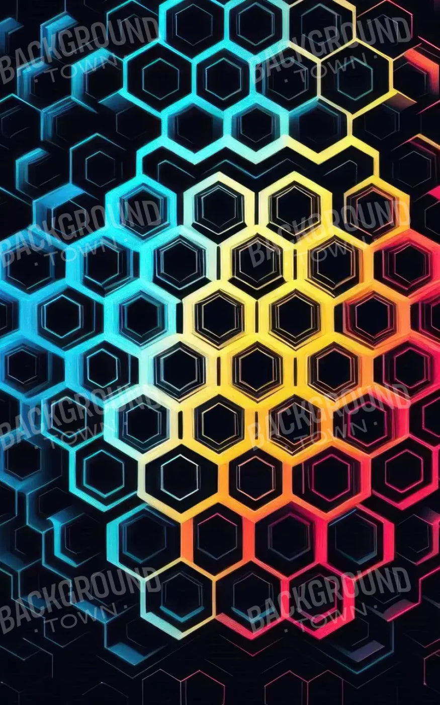 Rainbow Honeycomb 5’X8’ Ultracloth (60 X 96 Inch) Backdrop