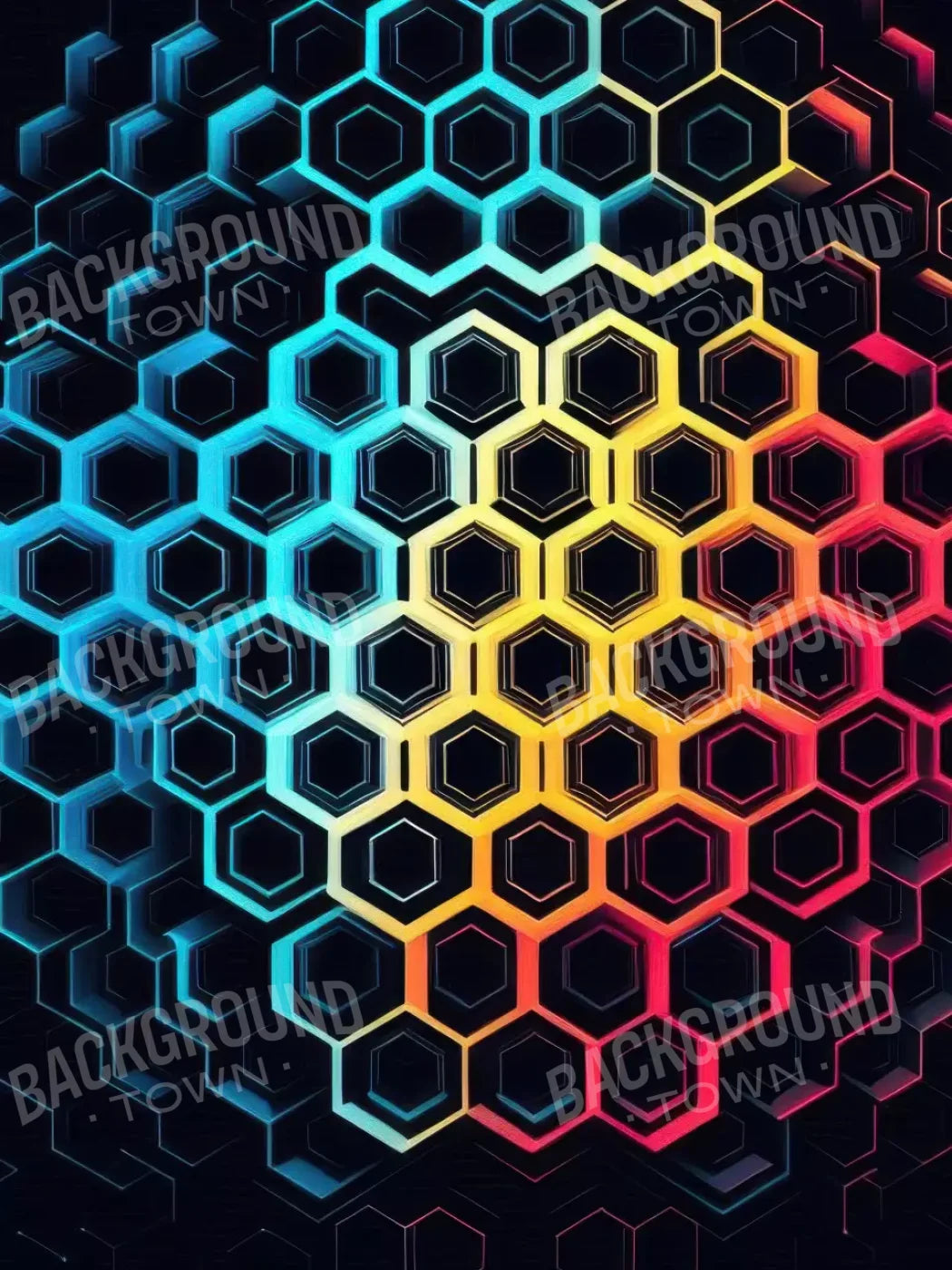 Rainbow Honeycomb 6’X8’ Fleece (72 X 96 Inch) Backdrop