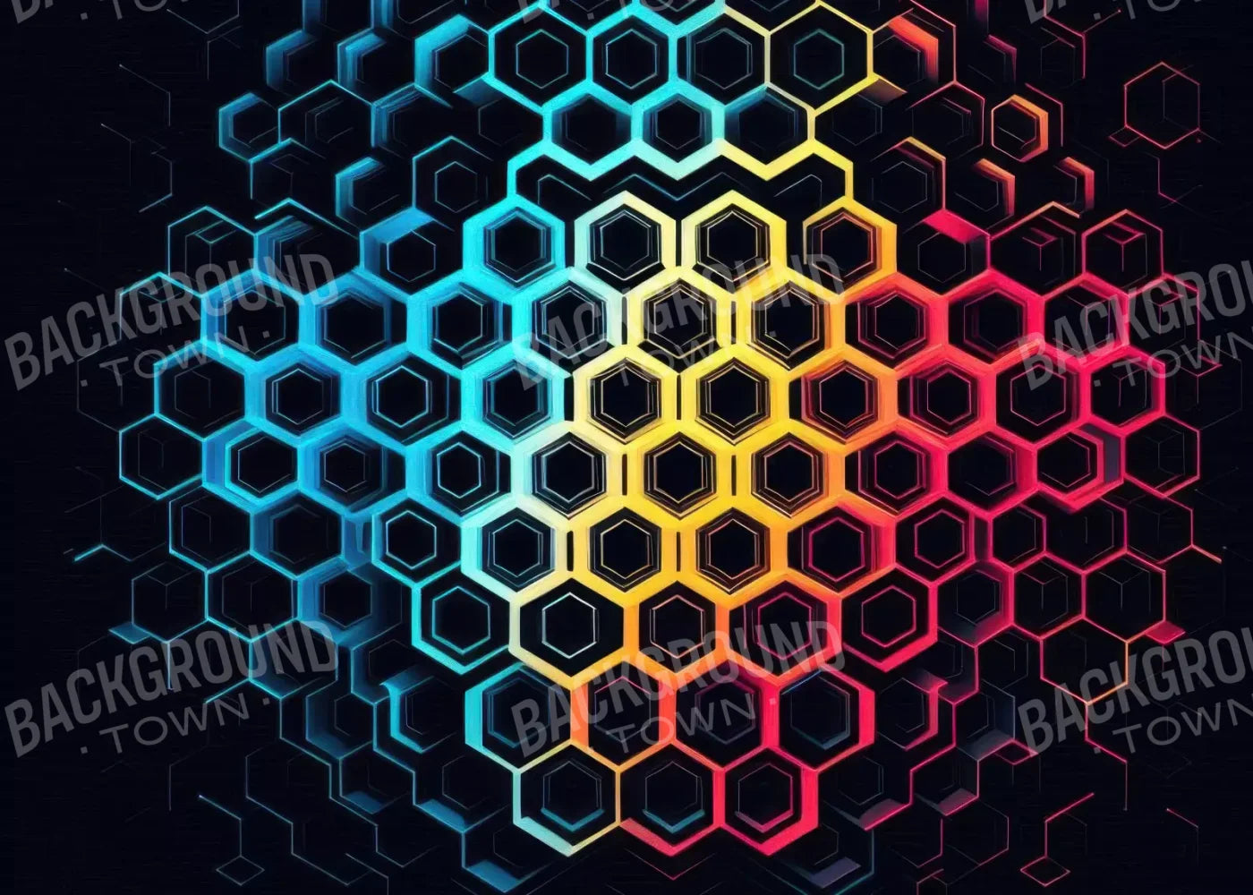 Rainbow Honeycomb 7’X5’ Ultracloth (84 X 60 Inch) Backdrop