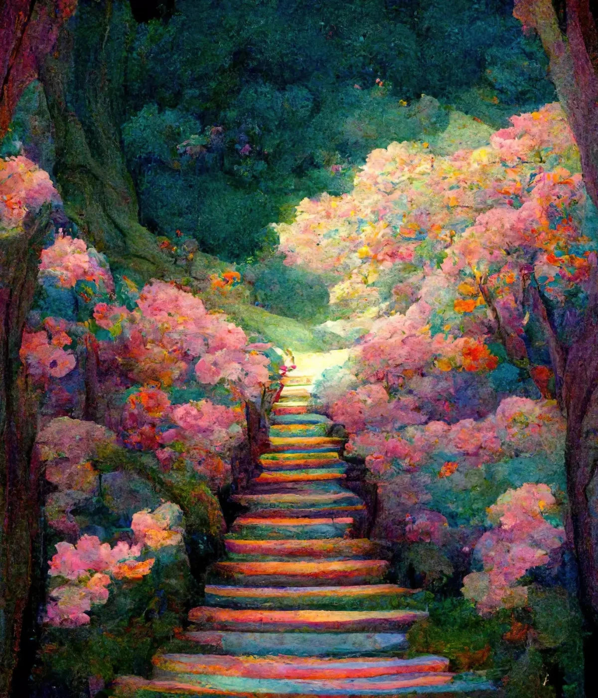 Rainbow Staircase 10X12 Ultracloth ( 120 X 144 Inch ) Backdrop