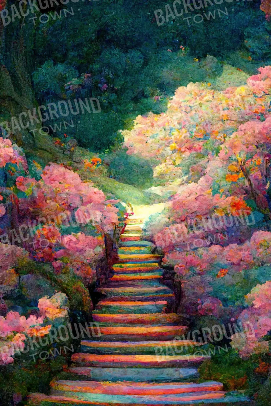 Rainbow Staircase 5X8 Ultracloth ( 60 X 96 Inch ) Backdrop