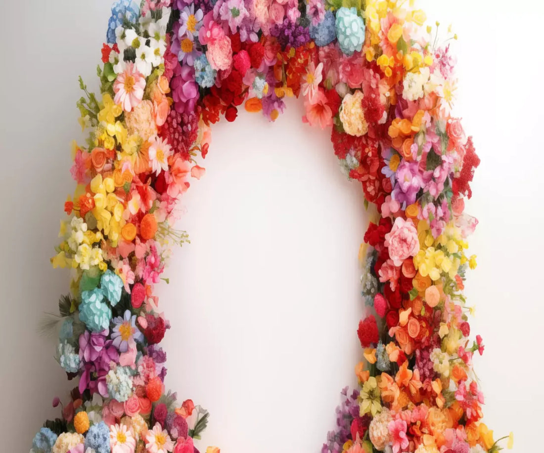 Rainbow Studio Floral Arch 3 5’X4’2 Fleece (60 X 50 Inch) Backdrop