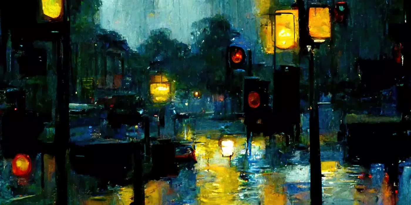 Rainy Night 16’X8’ Ultracloth (192 X 96 Inch) Backdrop