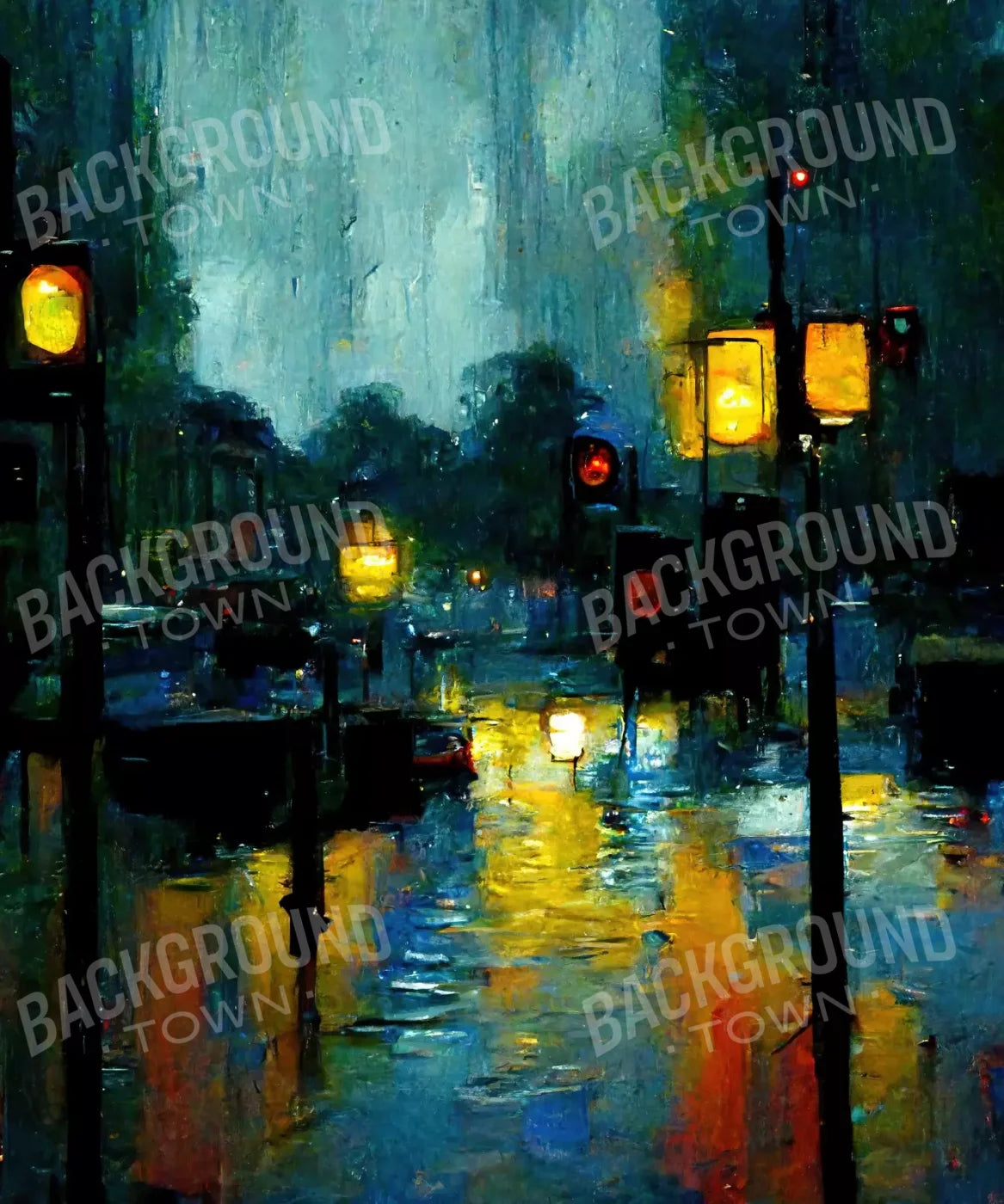 Rain, Yellow, Blue Backdrop for Photography