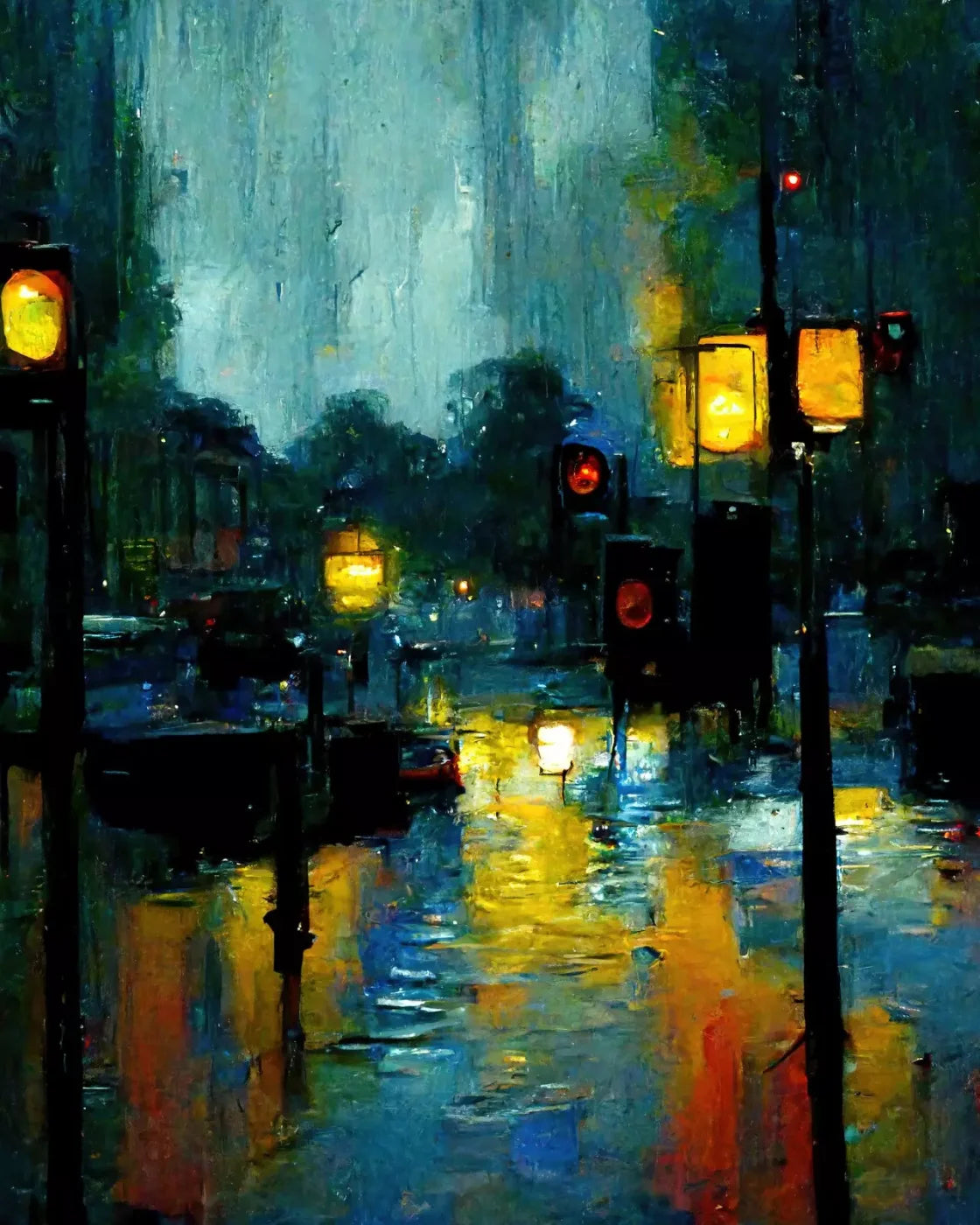 Rainy Night 8’X10’ Fleece (96 X 120 Inch) Backdrop