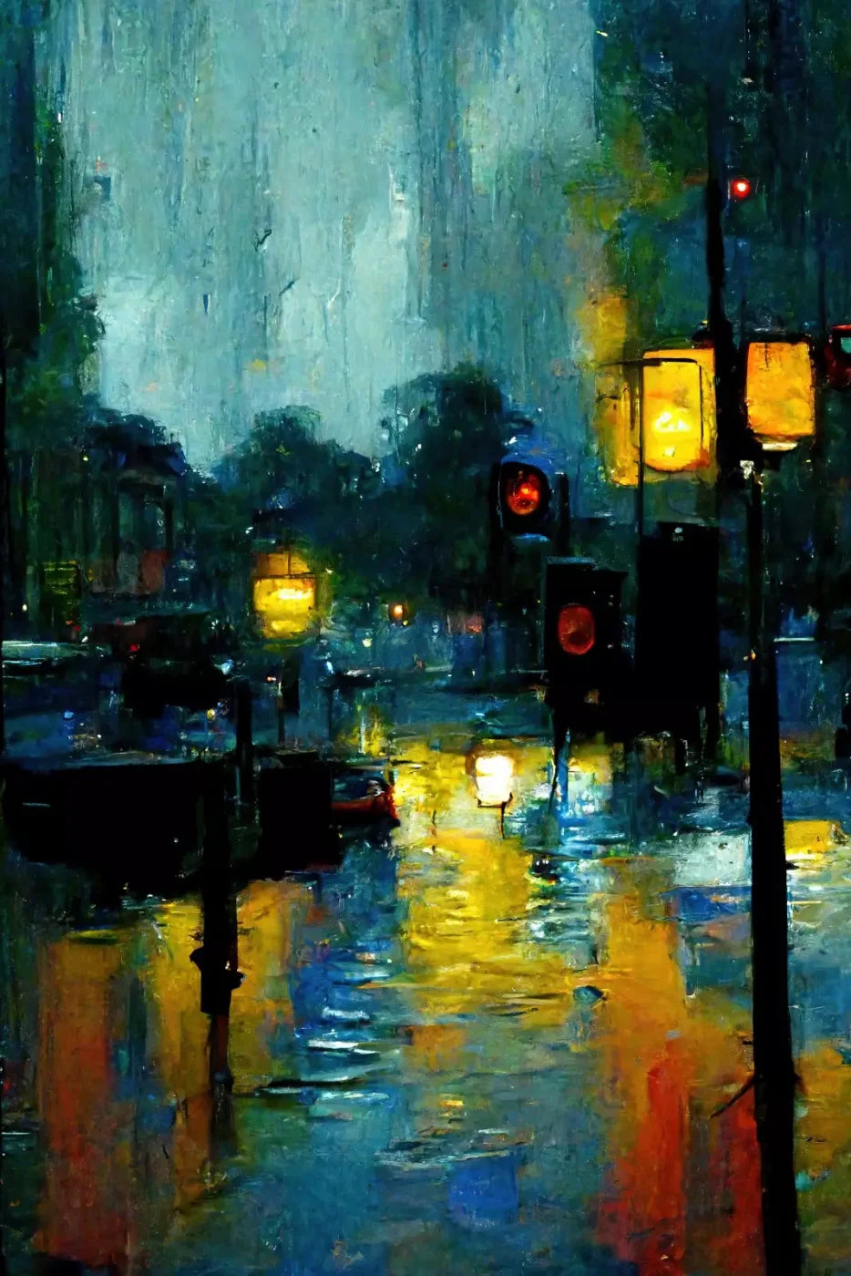 Rainy Night 8’X12’ Ultracloth (96 X 144 Inch) Backdrop