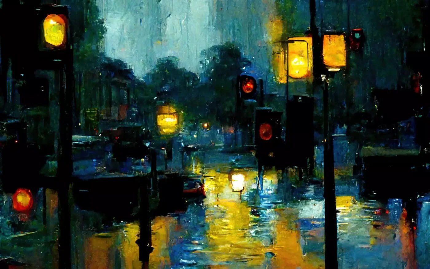 Rainy Night 8’X5’ Ultracloth (96 X 60 Inch) Backdrop