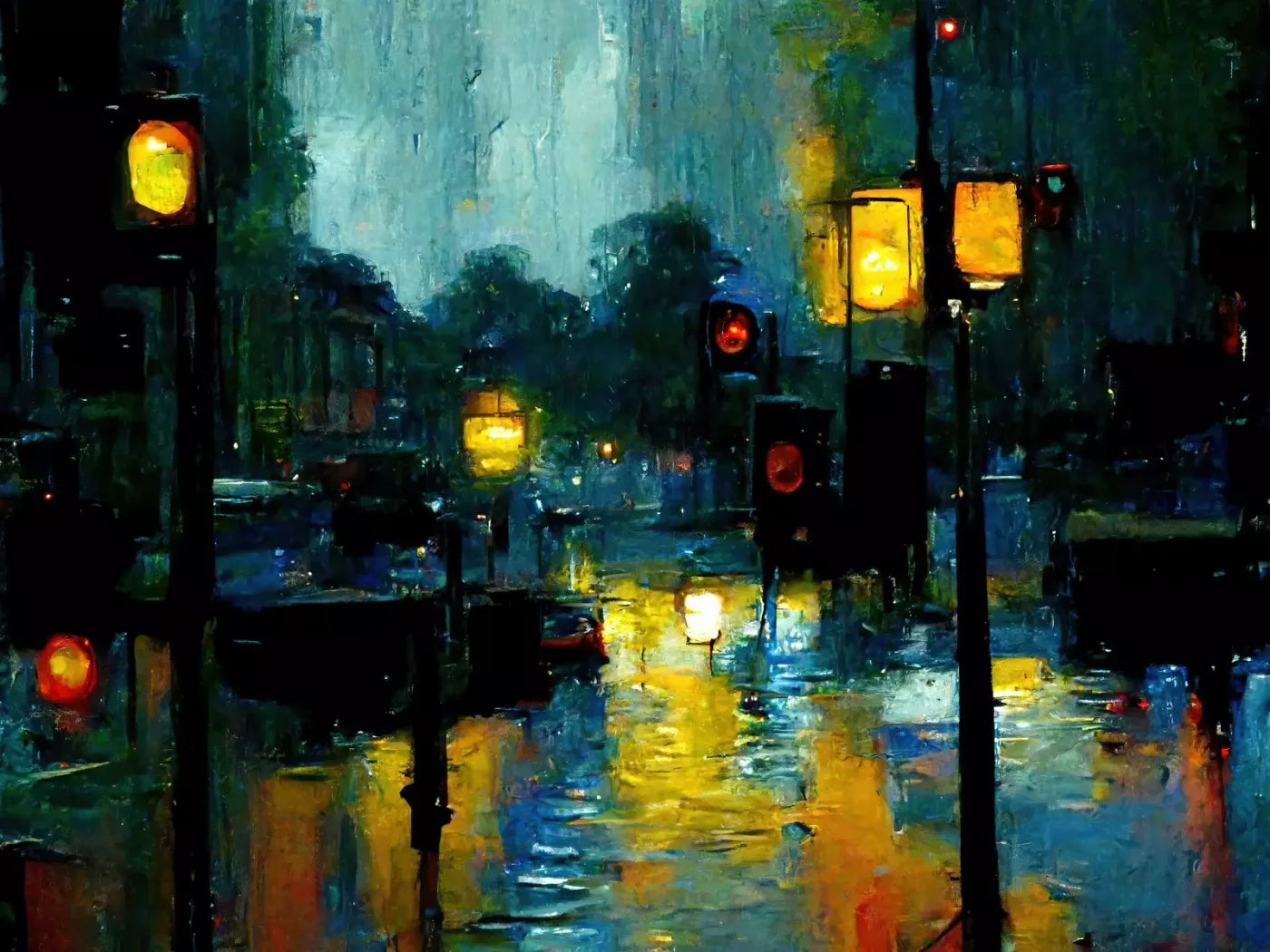 Rainy Night 8’X6’ Fleece (96 X 72 Inch) Backdrop