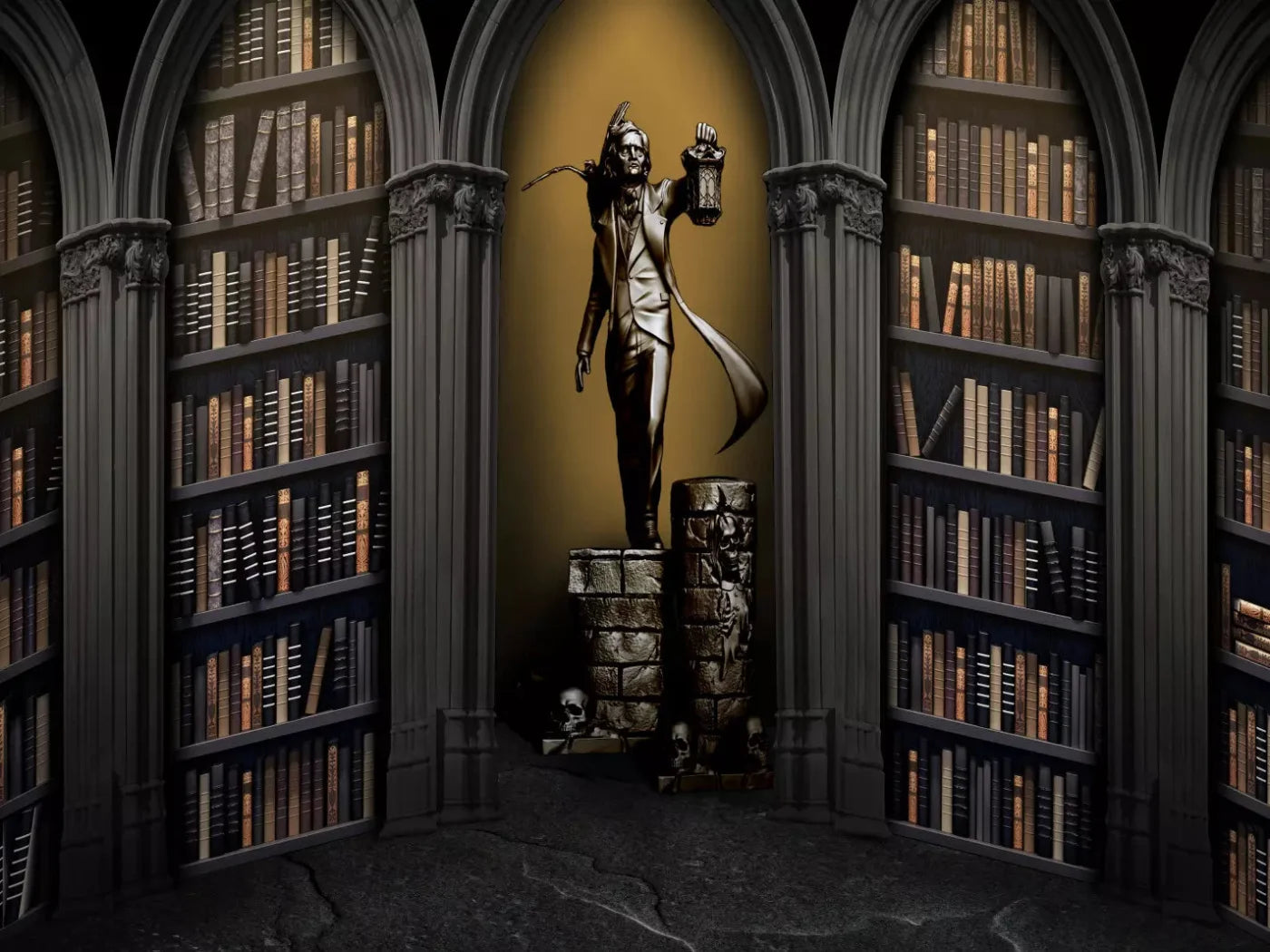Raven Poe Academy Library 68X5 Fleece ( 80 X 60 Inch ) Backdrop