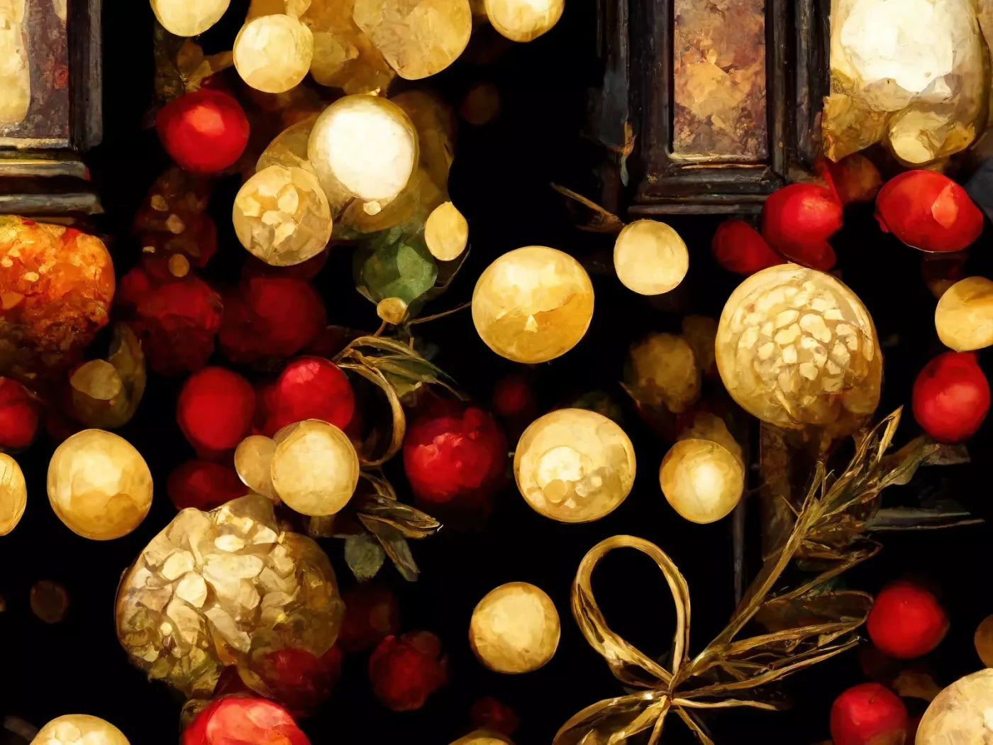 Bokeh Ornaments 6’8X5’ Fleece (80 X 60 Inch) Backdrop