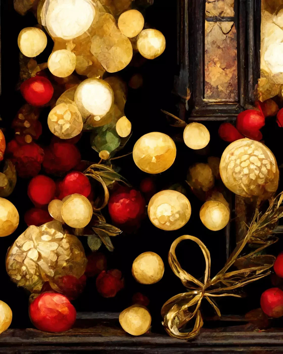 Bokeh Ornaments 8’X10’ Fleece (96 X 120 Inch) Backdrop