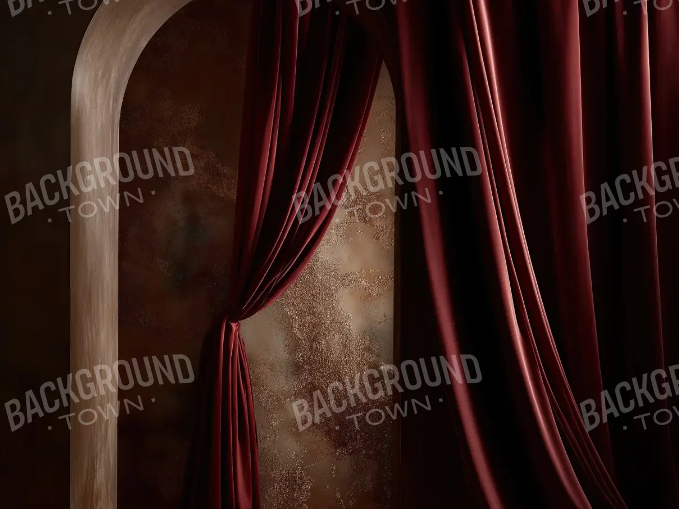 Red Curtains 8’x6’ Fleece (96 x 72 inch) Backdrop