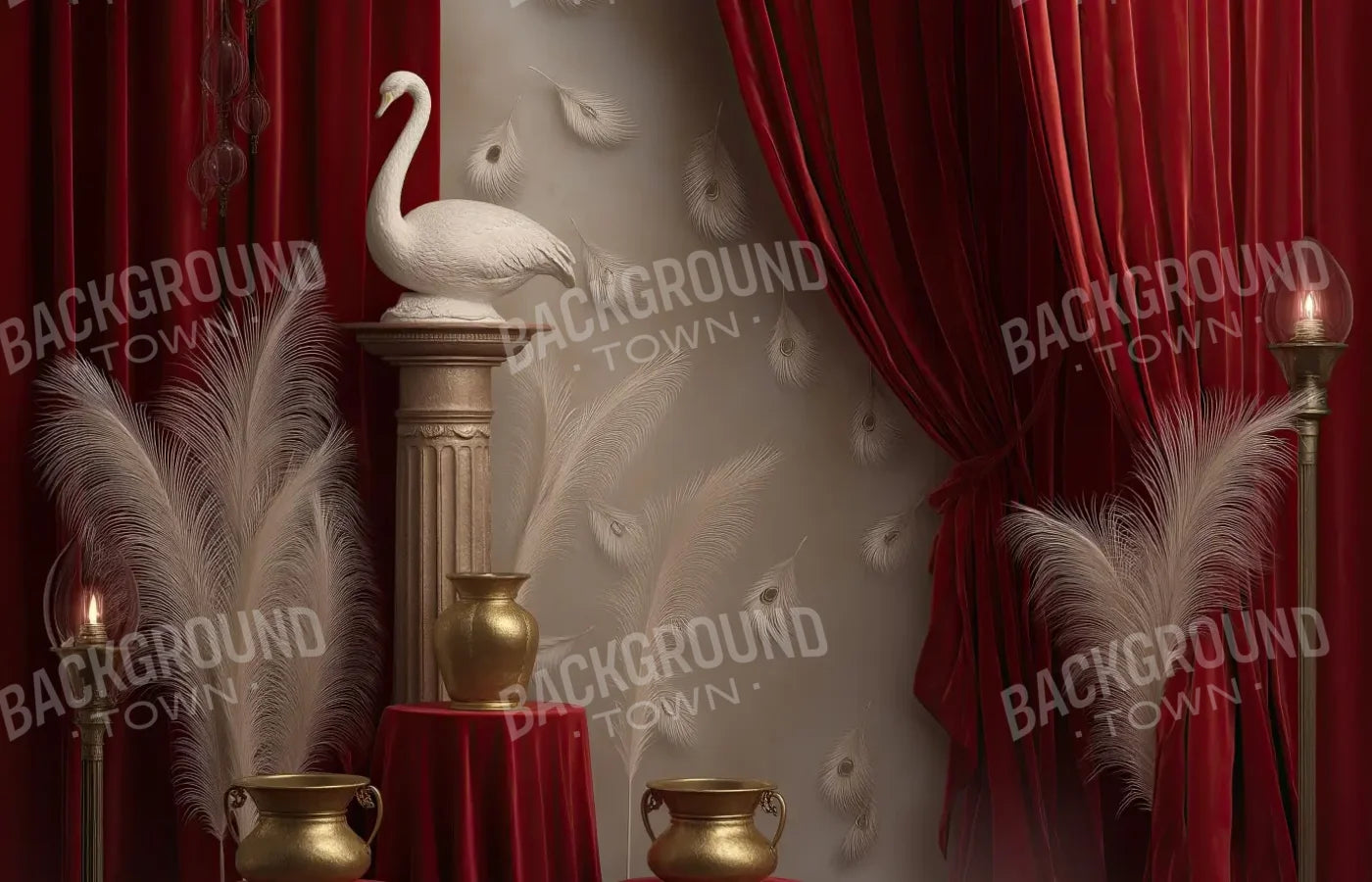 Red Curtian Gallery 14’x9’ UltraCloth (168 x 108 inch) Backdrop