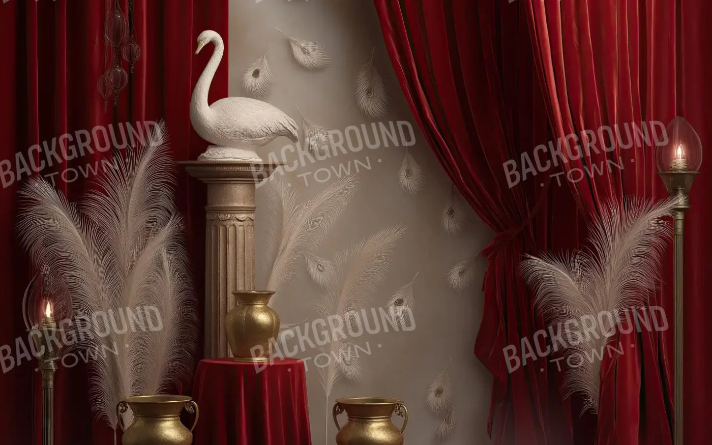 Red Curtian Gallery 8’x5’ UltraCloth (96 x 60 inch) Backdrop