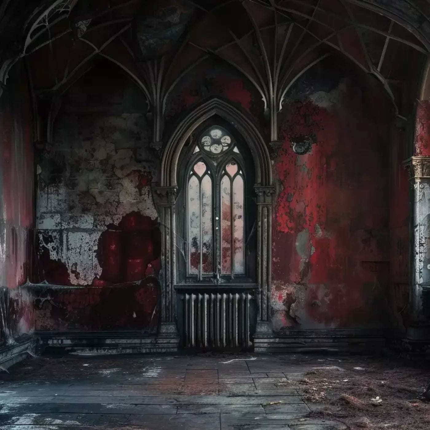 Red Room Abandoned 10’X10’ Ultracloth (120 X Inch) Backdrop