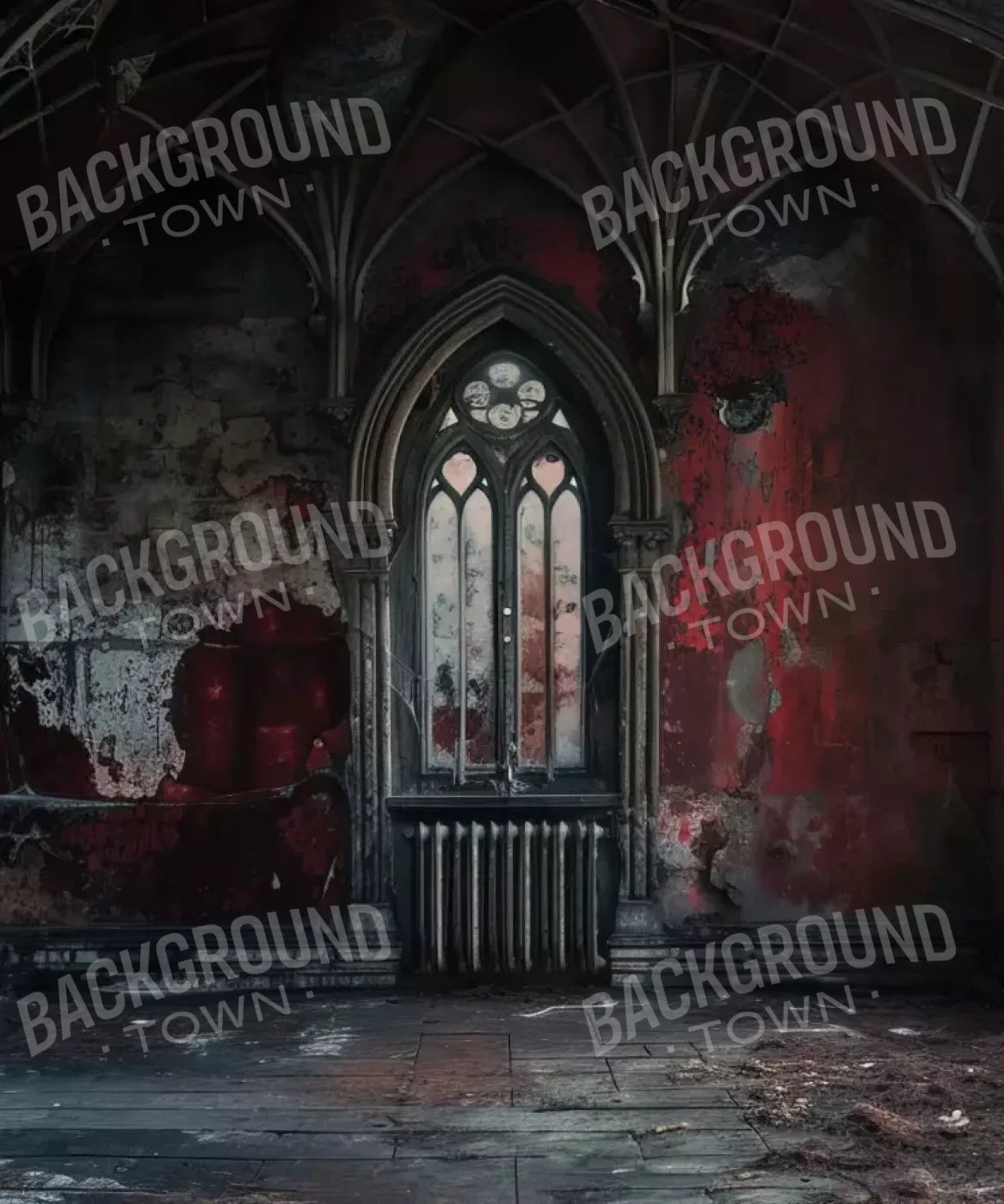 Red Room Abandoned 10’X12’ Ultracloth (120 X 144 Inch) Backdrop