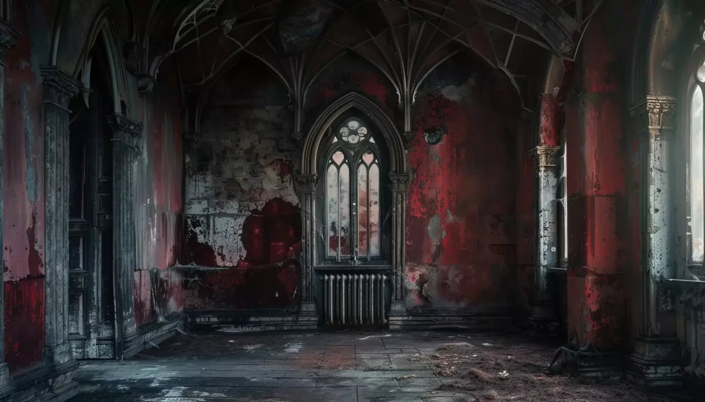 Red Room Abandoned 14’X8’ Ultracloth (168 X 96 Inch) Backdrop