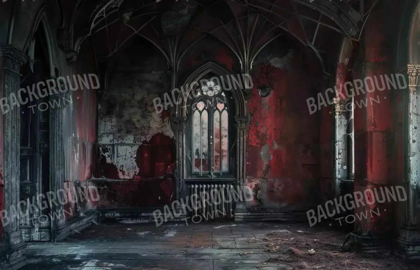 Red Room Abandoned 14’X9’ Ultracloth (168 X 108 Inch) Backdrop