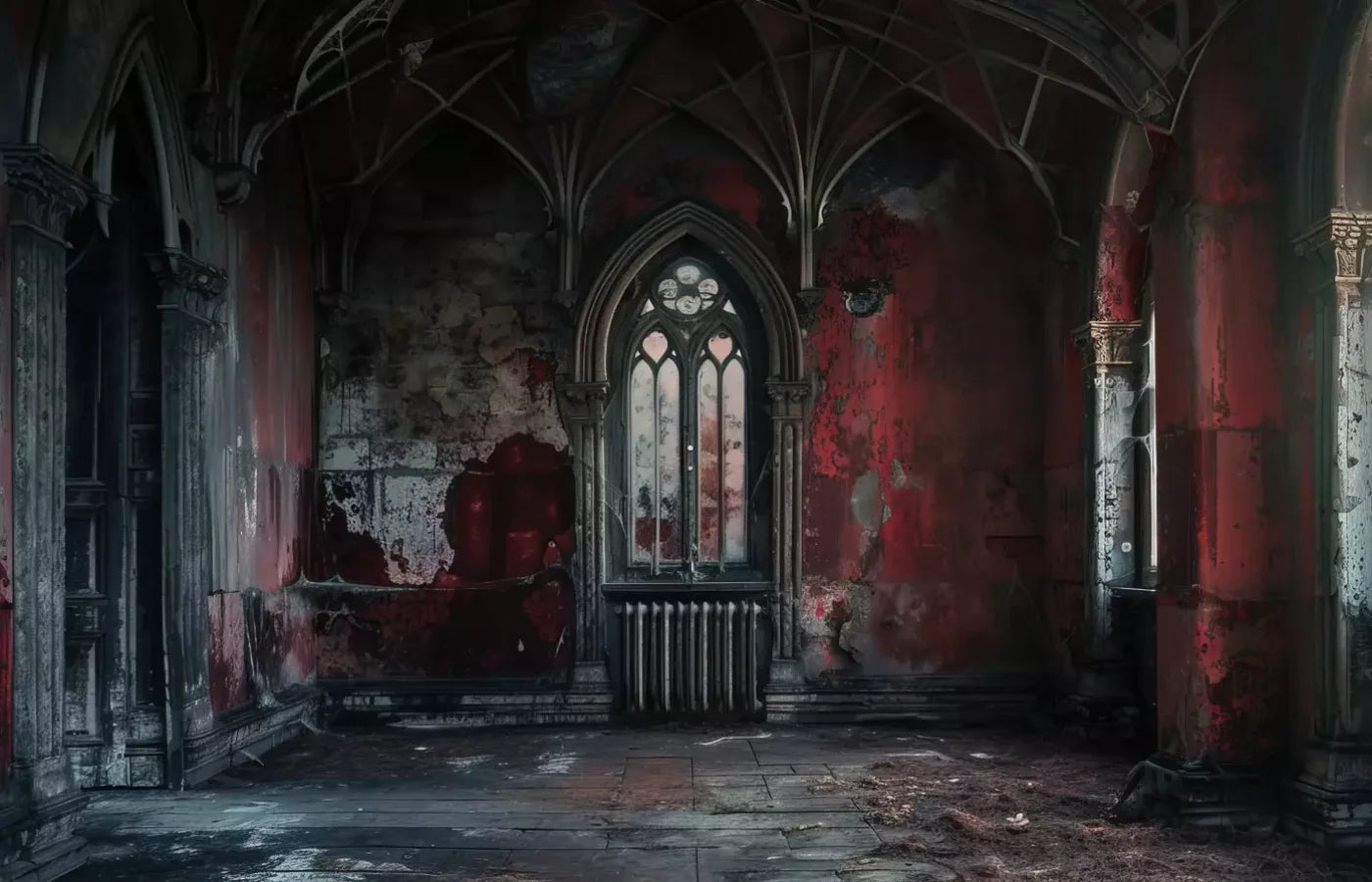Red Room Abandoned 14’X9’ Ultracloth (168 X 108 Inch) Backdrop