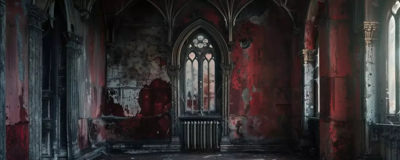 Red Room Abandoned 20’X8’ Ultracloth (240 X 96 Inch) Backdrop